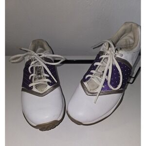 Nike Air Women's Golf Shoes Size‎ 6 White And Purple Cleats Classic -23